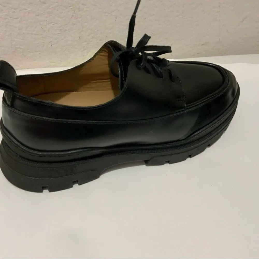 & Other Stories Chunky Black Lace Up Lug Sole Size 40 Made In Portugal